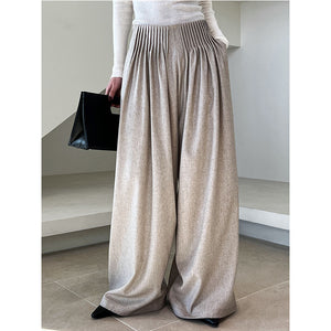 Pleated High Waist Wide Leg Pants