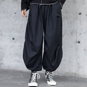 Draped Cropped Pleated Cropped Trousers
