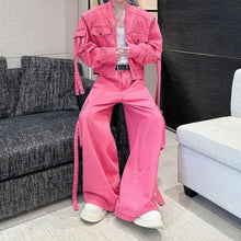 Load image into Gallery viewer, Washed Multi-pocket Workwear Denim Suit
