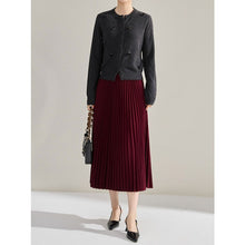 Load image into Gallery viewer, Women's High-waisted Loose Pleated Midi Skirt

