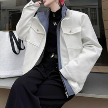 Load image into Gallery viewer, American Retro Plaid Patchwork Faux Two-piece Jacket
