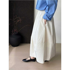 Elastic Waist Loose Casual Long Skirt