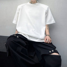 Load image into Gallery viewer, Round Neck Hand-beaded Zipper Embellished Loose T-shirt
