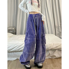 Load image into Gallery viewer, Vintage Corduroy Cargo Wide-leg Pants
