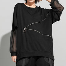 Load image into Gallery viewer, Women's Zipper Detail Mesh Paneled Sun Protection Loose Top
