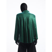 Load image into Gallery viewer, Loose-fit Long-sleeve Ice Silk Shirt with Shoulder Pads
