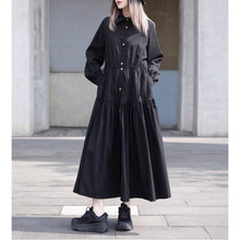 Load image into Gallery viewer, Black Loose Long-sleeved Dress
