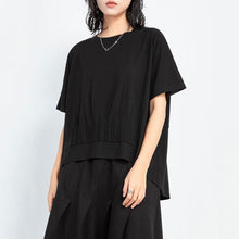 Load image into Gallery viewer, Loose Irregular Pleated Thin T-shirt

