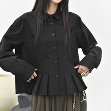 Load image into Gallery viewer, Women's 3D Patchwork Floral Print Pleated Hem Shirt
