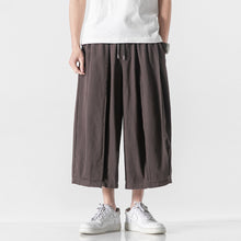 Load image into Gallery viewer, Cotton and Linen Wide Leg Bloomers Cropped Pants
