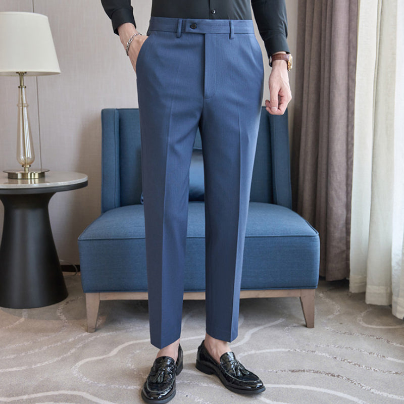 Casual Slim-fit Striped Trousers