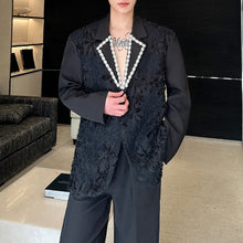 Load image into Gallery viewer, 3D Jacquard Handmade Pearl Blazer
