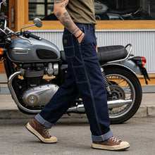 Load image into Gallery viewer, Raw Denim Multi-pocket Striped Outdoor Cargo Pants
