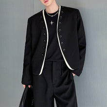 Load image into Gallery viewer, Collarless Colorblock Multi-button Casual Jacket
