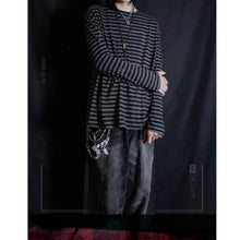 Load image into Gallery viewer, Loose-fitting Striped T-shirt with Dropped Shoulders

