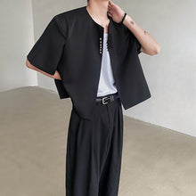 Load image into Gallery viewer, Padded Shoulder Loose Short Suit Jacket
