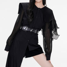 Load image into Gallery viewer, Irregular Patchwork Pleated Shirt Dress With Belt
