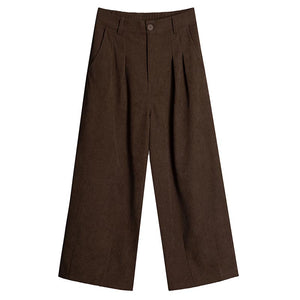 Retro Corduroy Wide Leg Ninth Pants