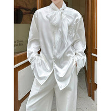 Load image into Gallery viewer, Satin Ribbon Loose Long-Sleeved Shirt
