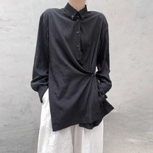 Load image into Gallery viewer, Loose Slit-buttoned Two-way Shirt
