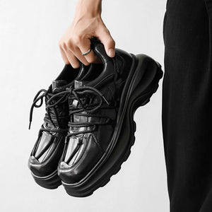 Square Thick Sole asual Black Shoes