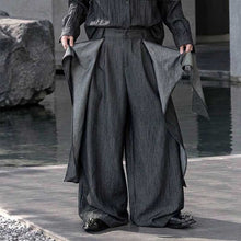 Load image into Gallery viewer, Irregular Slanted Placket Shirt and Trousers Two-piece set
