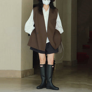 V-neck Oblique Button Loose Suit Vest