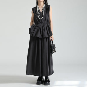 V-neck Ruffled Bud Shirt Dress