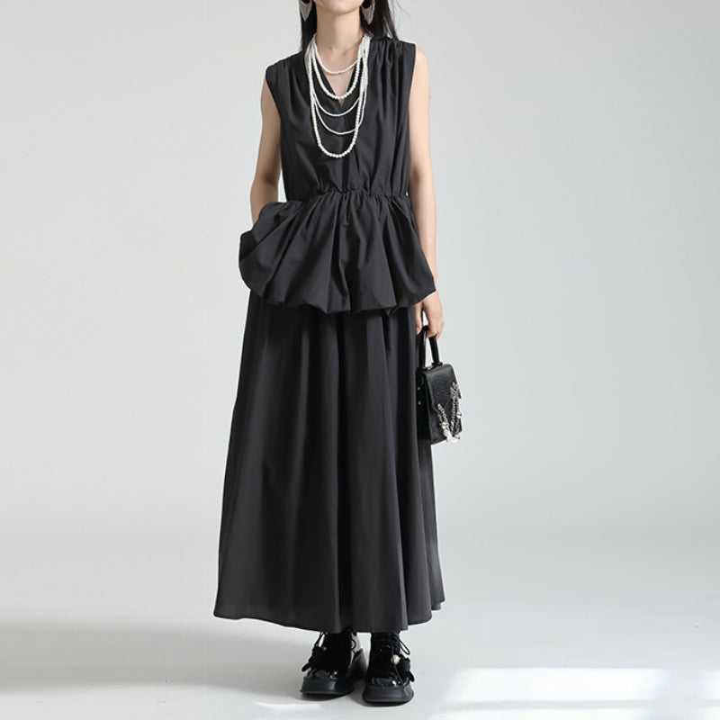 V-neck Ruffled Bud Shirt Dress