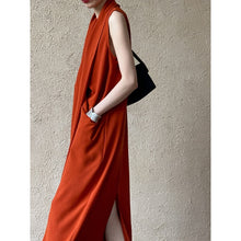 Load image into Gallery viewer, V-neck Sleeveless Twist-waist Dress
