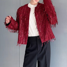 Load image into Gallery viewer, Fringed Loose Sequined Cropped Jacket
