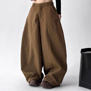 High-waisted Casual Wide-leg Pants
