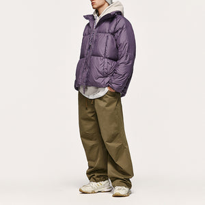 Solid Color High Collar Warm Down Jacket