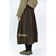 Load image into Gallery viewer, Color-blocked Wool Casual Tulip Skirt

