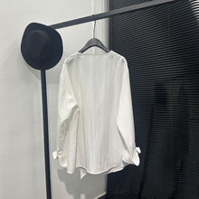 Load image into Gallery viewer, Asymmetric Neckline Tie-Detail Long-Sleeve Shirt
