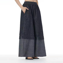 Load image into Gallery viewer, Square Neck Raw Edge Denim Vest Patchwork Jeans Two-Piece Set
