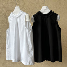 Load image into Gallery viewer, Women's Ruffle Trim Petal Collar Sleeveless Blouse
