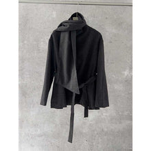 Load image into Gallery viewer, Stand-up Collar and Belted Waist Wool Coat
