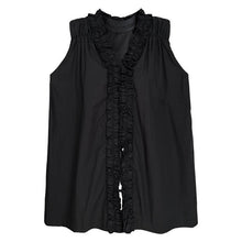 Load image into Gallery viewer, Women's Ruffle Trim Petal Collar Sleeveless Blouse
