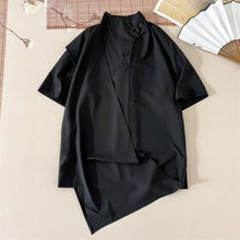 Load image into Gallery viewer, Ice Silk Retro Irregular Loose Short-sleeved Shirt
