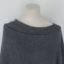 Load image into Gallery viewer, Women's Asymmetrical Knit Cape Overlay Layered Long Sleeve Shirt
