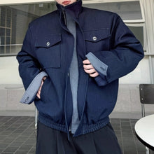 Load image into Gallery viewer, American Retro Plaid Patchwork Faux Two-piece Jacket
