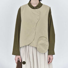 Load image into Gallery viewer, Japanese Retro Patchwork Pocket Vest
