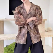 Load image into Gallery viewer, Vintage Tie-dye Embroidered Draped Shirt
