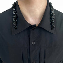 Load image into Gallery viewer, Pearl-embellished Collar Short-sleeve Shirt
