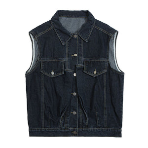 Multi-pocket Japanese Workwear Denim Vest