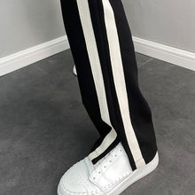 Load image into Gallery viewer, Thickened Striped Slit Wide-leg Straight Pants
