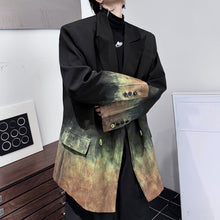 Load image into Gallery viewer, Splash-ink Gradient Design Shoulder Pad Blazer
