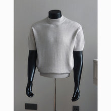 Load image into Gallery viewer, Turtleneck Short-sleeved Striped Sweater
