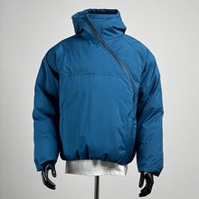 Load image into Gallery viewer, Diagonal Zipper Hooded Cotton-padded Jacket
